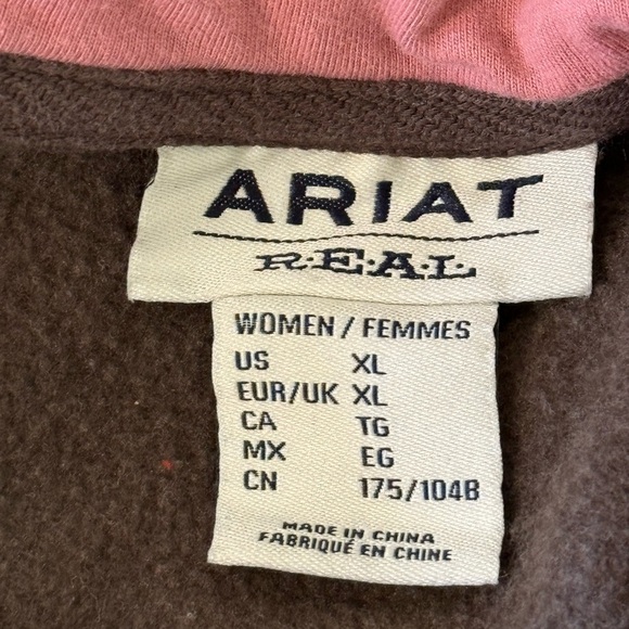 Ariat Women's Brown and Pink Hoodie - Picture 3 of 3